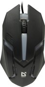 (1014771) Компьютерная мышь Defender Cyber MB-560L чёрная (3 кнопки, 1200 dpi, подсветка 7 цветов)