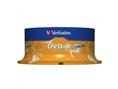 (24104) DVD-R Verbatim 4,7Gb 16x 25 шт. Cake Box (43522)