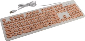 (1016224) Клавиатура Oklick 400MR белый/мятный USB slim Multimedia