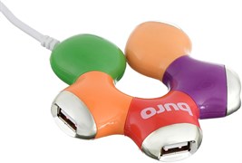 (1016202) Разветвитель USB 2.0 Buro BU-HUB4-0.5-U2.0-Flower 4порт. разноцветный