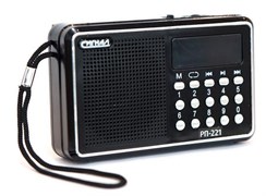 (1016285) Радиоприемник портативный Сигнал РП-221 черный USB microSD