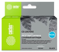 (1016422) Картридж струйный Cactus CS-L0S70AE №953XL черный (58мл) для HP OJ Pro 7740/8210/8218/8710/8715