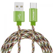 (1016591) Кабель Crown USB - microUSB CMCU-3092M military; круглый; в тканевой оплётке; коннекторы Метал; ток 2А; 100 см; цвет хаки