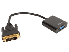 (1018579) Кабель-адаптер DVI-D M (24+1) -> VGA 15F NNC DV1080P, для подкл.монитора / проектора к выходу DVI-D, длина 0.2 метра, черный