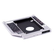 (1018577) Адаптер оптибей универсальный NNC 9,5 mm, алюминиевый OEM, (optibay, hdd caddy) SATA / miniSATA (SlimSATA) для подключения HDD / SSD 2,5” к ноутбуку
