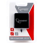 (1018846) Концентратор USB 2.0 Gembird UHB-242, 4 порта, блистер, черный