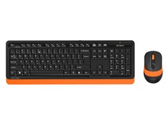 (1019043) Клавиатура + мышь A4 Fstyler FG1010 клав:черный/оранжевый мышь:черный/оранжевый USB беспроводная Mul