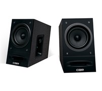 (1019792) CBR CMS 590 Black, Акустическая система 2.0, питание 220 В, 2х5 Вт (10 Вт RMS), материал корпуса MDF, 3.5 мм линейный стереовход, регул. громк., выход на наушники, длина кабеля 1,5 м, цвет чёрный CMS 590 Black