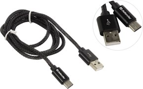 (1024490) Кабель USB USB09-03T PRO USB2.0 Черный, AM-Type-C, 1m, 2.1A DEFENDER