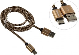 (1024488) Кабель USB USB09-03T PRO USB2.0 Золотой, AM-Type-C, 1m, 2.1A DEFENDER