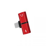(1014285) Переходник Lightning - Lightning Charging+Lightning EarPods (red) Переходник Lightning - Lightning Charging+Lightning EarPods (red)