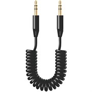 (1024609) Аудио кабель AUX Krutoff Spiral черный 1.8m (пакет)