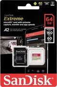 (1025638) Флеш карта microSDXC 64Gb Class10 Sandisk SDSQXA2-064G-GN6MA Extreme + adapter