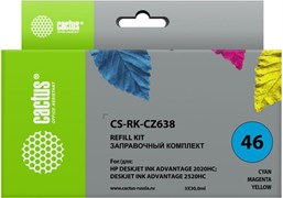 (1021576) Заправочный набор Cactus CS-RK-CZ638 многоцветный 90мл для HP DJ 2020/2520