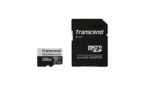 (1026959) Флеш-накопитель Transcend Карта памяти Transcend 256GB UHS-I U3 microSD w/ adapter  A2 Ultra Performance R/W:160/125 MB/s
