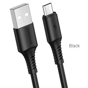 (1027005) Кабель USB - microUSB BOROFONE BX47 1 m силиконовый Black