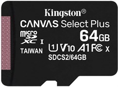 (1027448) Флеш карта microSDXC 64Gb Class10 Kingston SDCS2/64GBSP Canvas Select Plus w/o adapter