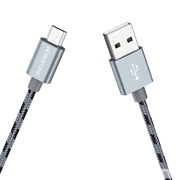 (1028390) Кабель USB - microUSB BOROFONE BX24 1 m в оплетке grey