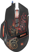 (1026567) Игровая мышь Defender Kill'em All чёрная (8 кнопок, 3200 dpi, RGB подсветка, USB, GM-480L)