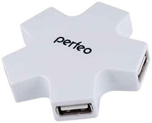 (1028632) Perfeo USB-HUB 4 Port, (PF-HYD-6098H White) белый [PF_5049]