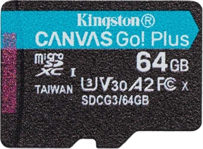 (1029203) Флеш карта microSDXC 64Gb Class10 Kingston SDCG3/64GBSP Canvas Go! Plus w/o adapter