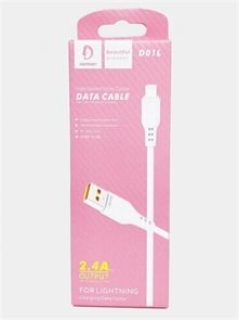 (1030506) USB кабель Denmen D01L на Lightning 2.4A 1м белый