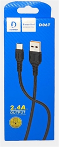 (1030513) USB кабель Denmen D06T на Type-C 2.4A 1м черный