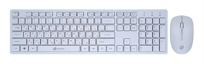 (1030589) Клавиатура + мышь Оклик 240M клав:белый мышь:белый USB беспроводная slim Multimedia 1091258