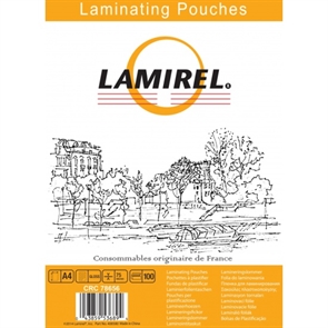(1031034) Пленка для ламинирования Fellowes 75мкм A4 (100шт) глянцевая 216x303мм Lamirel (LA-78656)