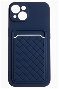 (1030982) Накладка NNDM силиконовая плетеная с кардхолдером для Apple iPhone 13 синяя