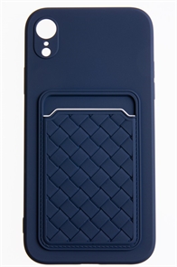 (1030985) Накладка NNDM силиконовая плетеная с кардхолдером для Apple iPhone XR синяя