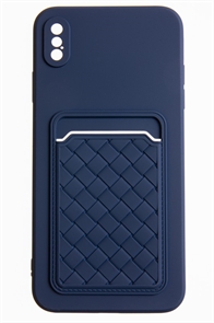 (1030987) Накладка NNDM силиконовая плетеная с кардхолдером для Apple iPhone XS Max синяя