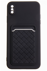 (1030988) Накладка NNDM силиконовая плетеная с кардхолдером для Apple iPhone XS Max черная