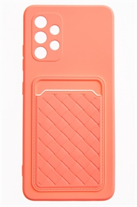 (1030992) Накладка NNDM силиконовая плетеная с кардхолдером для Samsung Galaxy A32 розовая