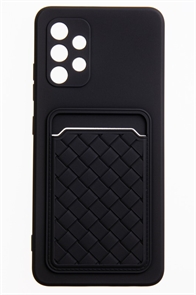 (1030994) Накладка NNDM силиконовая плетеная с кардхолдером для Samsung Galaxy A32 черная