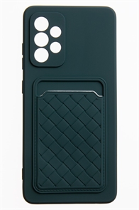 (1030995) Накладка NNDM силиконовая плетеная с кардхолдером для Samsung Galaxy A52 зеленая