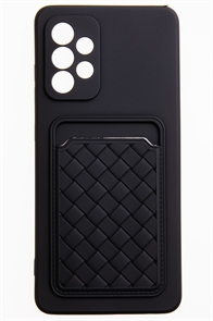 (1030998) Накладка NNDM силиконовая плетеная с кардхолдером для Samsung Galaxy A52 черная