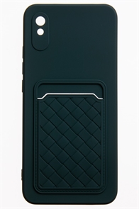 (1030999) Накладка NNDM силиконовая плетеная с кардхолдером для Xiaomi ReNNDMi 9A зеленая