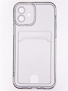(1031003) Накладка NNDM силиконовая с кардхолдером для Apple iPhone 12 прозрачная