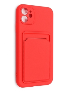 (1030879) Накладка NNDM Soft touch с кармашком для Apple iPhone 11 красная