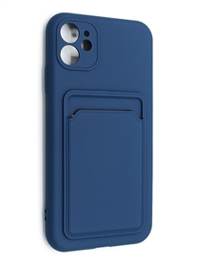 (1030880) Накладка NNDM Soft touch с кармашком для Apple iPhone 11 синяя