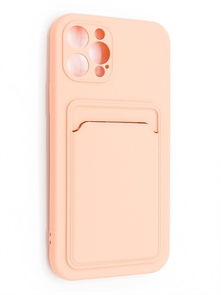 (1030881) Накладка NNDM Soft touch с кармашком для Apple iPhone 12 Pro розовая