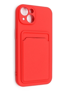 (1030883) Накладка NNDM Soft touch с кармашком для Apple iPhone 13 красная