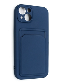 (1030885) Накладка NNDM Soft touch с кармашком для Apple iPhone 13 синяя