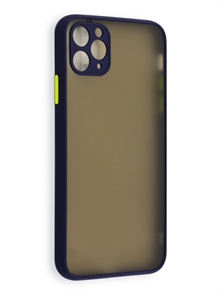 (1030903) Накладка NNDM пластиковая с силиконовой окантовкой с защищенной камерой для iPhone 11 синяя