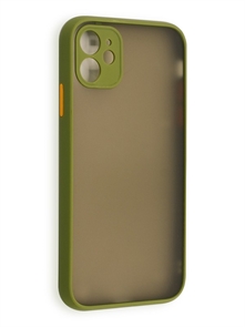 (1030904) Накладка NNDM пластиковая с силиконовой окантовкой с защищенной камерой для iPhone 11 хаки