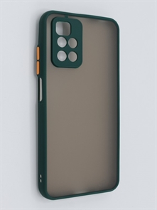 (1030918) Накладка NNDM пластиковая с силиконовой окантовкой с защищенной камерой для Xiaomi ReNNDMi 10 зеленая