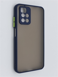 (1030919) Накладка NNDM пластиковая с силиконовой окантовкой с защищенной камерой для Xiaomi ReNNDMi 10 синяя