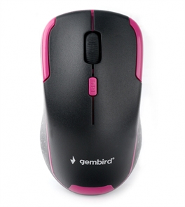(1031569) Мышь беспров. Gembird MUSW-415, 2.4ГГц, 3 кнопки + колесо кнопка,1600DPI чёрно-розовый