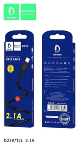 (1032138) USB кабель Denmen D23V на Micro USB 2.1A 2м черный DM23964